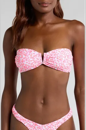 Kulani Kinis Strapless V-Wire Bandeau Bikini Top in at Nordstrom, Size Large
