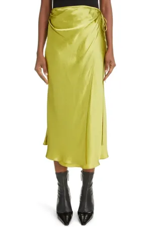 Acne Studios Iala Topstitch Satin Wrap Skirt in at Nordstrom, Size 6 Us
