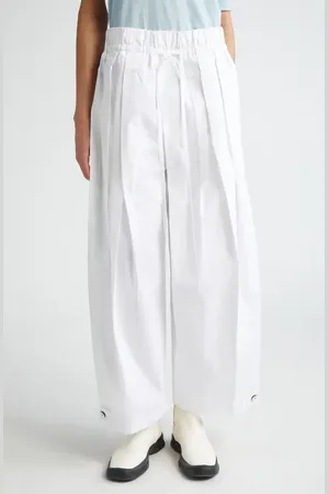 Jil Sander Pleated Cotton Wide Leg Pants in at Nordstrom, Size 2 Us