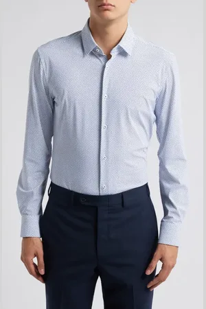 HUGO BOSS Hank Kent Slim Fit Performance Stretch Dress Shirt in at Nordstrom, Size 16.5R