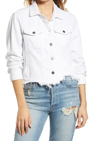 Hidden Jeans Fray Hem Denim Trucker Jacket in at Nordstrom, Size X-Small