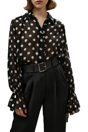 Lilysilk Polka Dots Georgette Blouse in at Nordstrom, Size Small