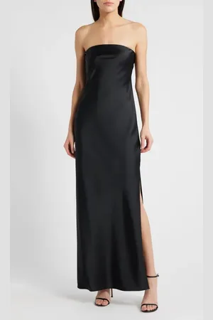 WAYF Odelle Strapless Satin Maxi Dress in at Nordstrom, Size Small