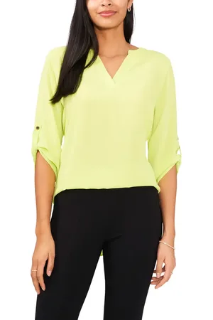 Chaussmoi Split Neck Blouse in at Nordstrom, Size Small