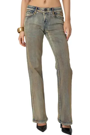 Edikted Muddy Wash Bootcut Jeans in at Nordstrom, Size X-Small