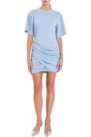 Grey Lab Ruched Asymmetric Minidress in at Nordstrom, Size X-Small