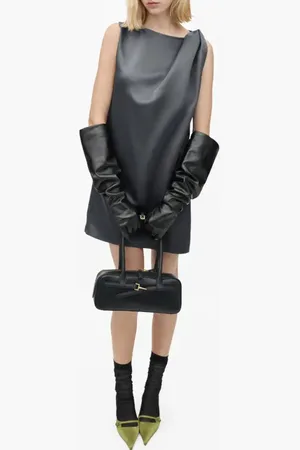 MANGO Sleeveless Satin Shift Dress in at Nordstrom, Size 2