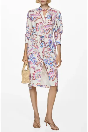 MANGO Floral Cotton Shirtdress in at Nordstrom, Size 4