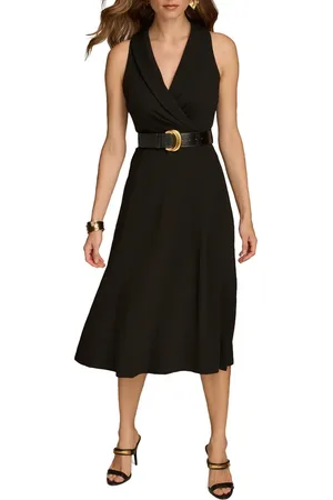 Donna Karan Belted Sleeveless Midi Dress in at Nordstrom, Size 4