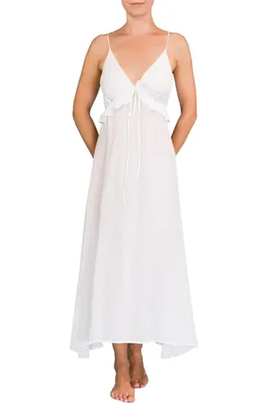EVERYDAY RITUAL Ruffle Empire Waist Nightgown in at Nordstrom, Size Large
