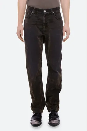 Helmut Lang Flocked Velvet Straight Leg Jeans in at Nordstrom, Size 32