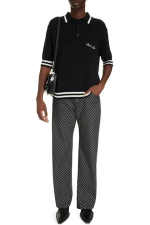 Balmain Signature Logo Cotton Blend Polo in at Nordstrom, Size Medium