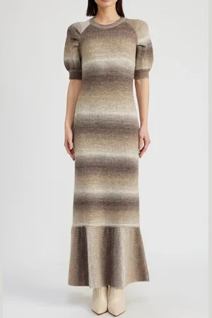 En Saison Greer Ombr?? Short Sleeve Sweater Dress in at Nordstrom, Size Large