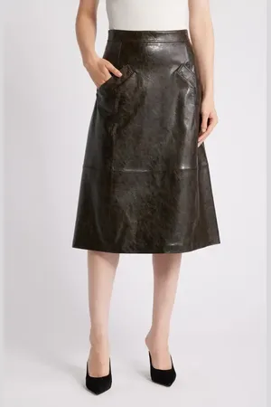 Kobi Halperin Rustic Faux Leather A-Line Skirt in at Nordstrom, Size 2