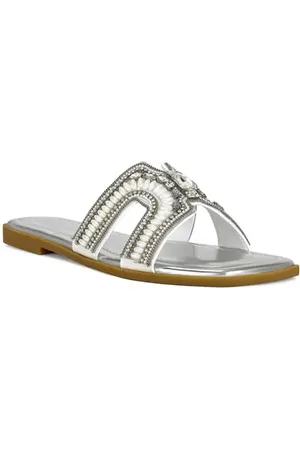 AZALEA WANG Madiha Embellished Slide Sandal in at Nordstrom, Size 6