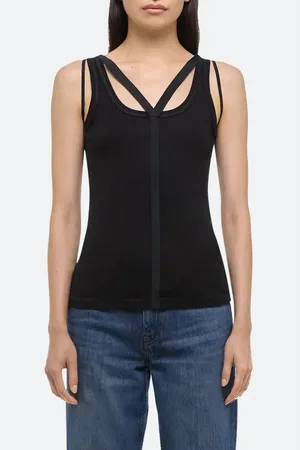 Helmut Lang Strap Racer Cotton & Modal Tank Top in at Nordstrom, Size Large