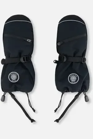Deux par Deux Kids Unisex Technical Mittens Black in at Nordstrom, Size 15