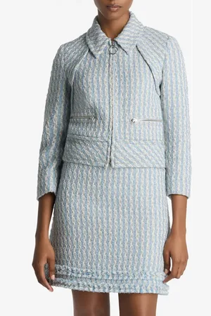 ST. JOHN Metallic Tweed Zip-Up Jacket in at Nordstrom, Size 14