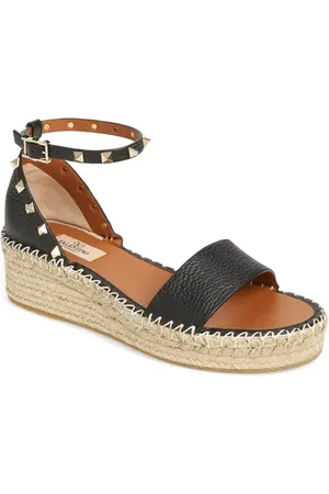 VALENTINO GARAVANI Rockstud Espadrille Platform Wedge Sandal in at Nordstrom, Size 5Us
