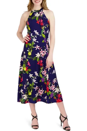 Donna Ricco Floral Sleeveless Midi Dress in at Nordstrom, Size 6