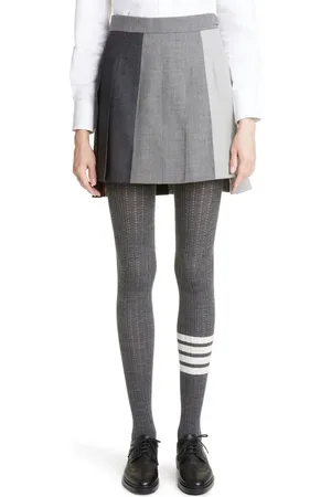 Thom Browne Colorblock Pleated Wool Miniskirt in at Nordstrom, Size 12 Us