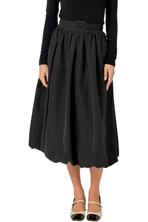Endless Rose Belted Blouson Midi Skirt in at Nordstrom, Size Medium