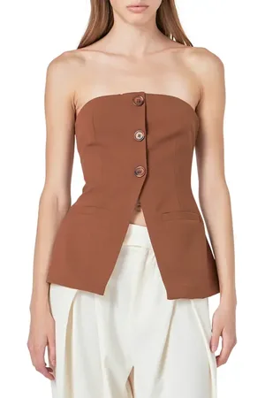 Endless Rose Button Strapless Top in at Nordstrom, Size Medium
