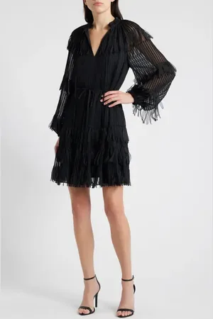 Kobi Halperin Nora Long Sleeve Chiffon Cocktail Dress in at Nordstrom, Size Large