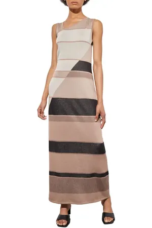 Ming Wang Stripe Sleeveless Maxi Dress in at Nordstrom, Size Xx-Small
