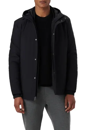 Bugatchi Full Zip Hooded Bomber Jacket in at Nordstrom, Size Small