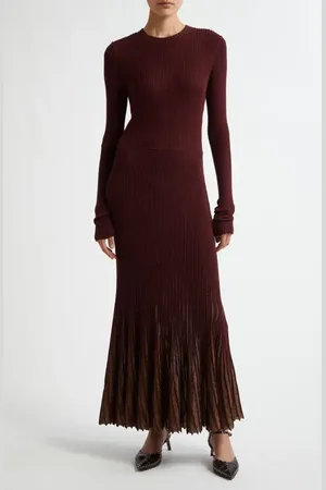 ULLA JOHNSON Mila Long Sleeve Sweater Dress in at Nordstrom, Size Large