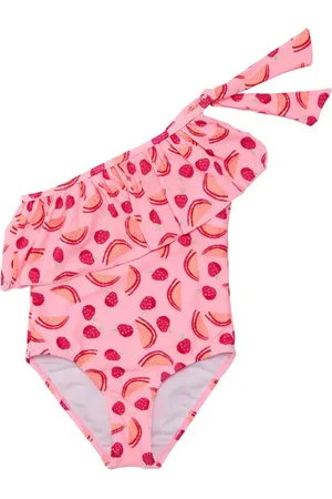 Snapper Rock Berry Sweet Frill One-Shoulder One-Piece Swimsuit in at Nordstrom, Size 4