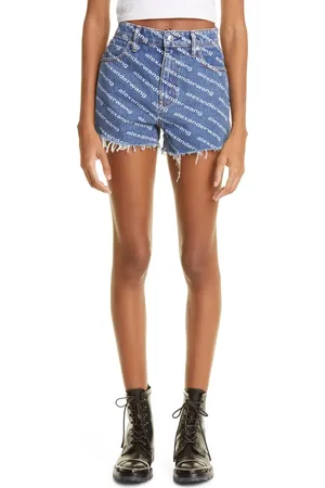 Alexander Wang Bite Logo High Waist Cutoff Denim Shorts in at Nordstrom, Size 26