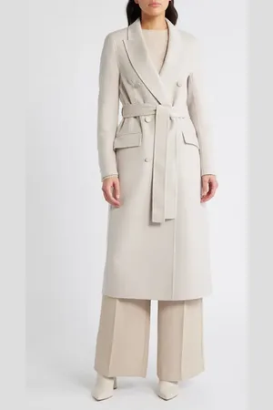 Reiss Maeve Belted Double Breasted Wool Blend Coat in at Nordstrom, Size 12 Us