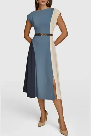 Donna Karan Colorblock Midi Dress in at Nordstrom, Size 12