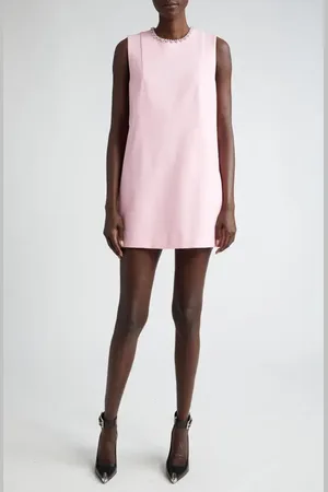 AREA Crystal Heart Back Cutout Ponte Minidress in at Nordstrom, Size Medium