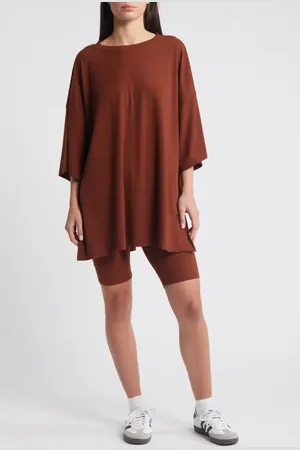 Dressed in Lala Malone Rib Oversize T-Shirt & Shorts in at Nordstrom, Size Small