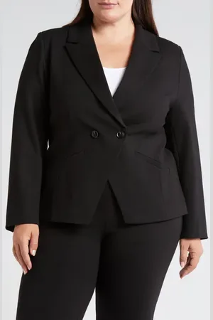UNIVERSAL STANDARD Bianca Stretch Ponte Double Breasted Blazer in at Nordstrom