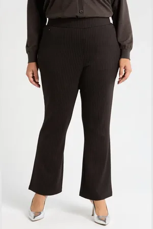 UNIVERSAL STANDARD Pinstripe Ponte Bootcut Pants in at Nordstrom