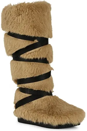 AZALEA WANG Tzila Faux Fur Knee High Boot in at Nordstrom, Size 8