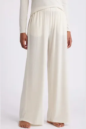 Open Edit Dreamy Rib Wide Leg Pajama Pants in at Nordstrom, Size Medium