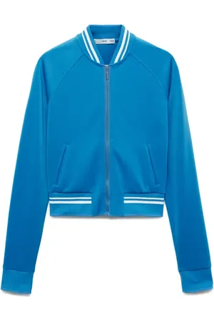 MANGO Contrast Stripe Bomber Jacket in at Nordstrom, Size Small