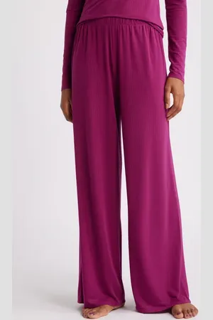 Open Edit Dreamy Rib Wide Leg Pajama Pants in at Nordstrom, Size Small