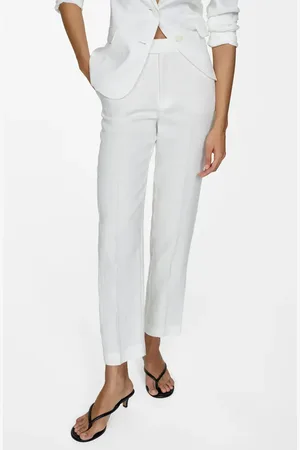 MANGO Straight Leg Linen Pants in at Nordstrom, Size 4