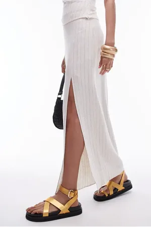 Topshop Pinstripe Maxi Skirt in at Nordstrom, Size 10 Us