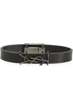 Saint Laurent YSL Leather Bracelet in at Nordstrom, Size Small