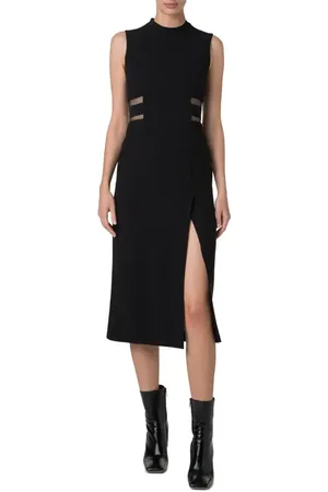 AKRIS Illusion Inset Stretch Wool Sheath Dress in at Nordstrom, Size 12