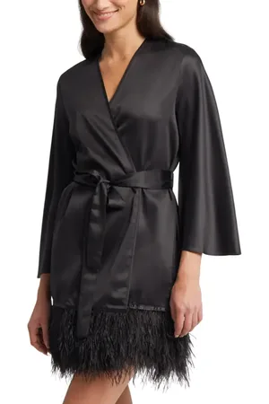 Rya Collection Swan Charmeuse & Ostrich Feather Wrap in at Nordstrom, Size 2 X