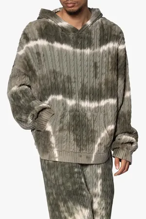 Mnml Tie Dye Cable Knit Hoodie in at Nordstrom, Size X-Large