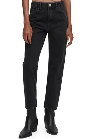 MANGO High Waist Ankle Tapered Mom Jeans in at Nordstrom, Size 1